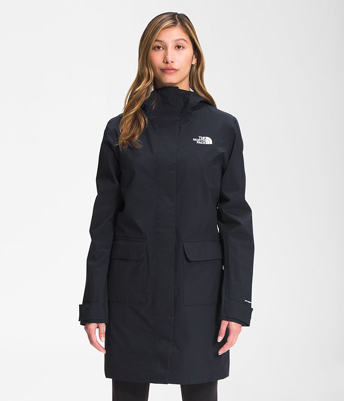 The North Face Rain Jacket City Breeze Parka II Navy - Womens - Thailand EPULG-1056